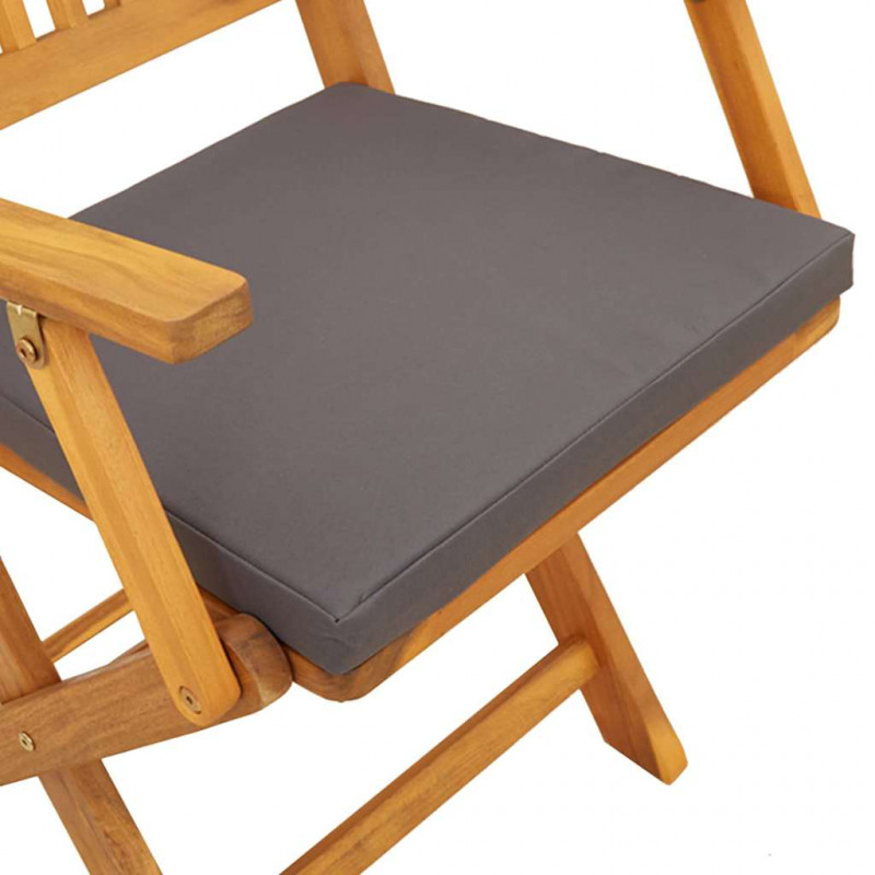 Krzesło składane z poduszką 4 pcs Szary 49 x 57.5 x 92cm