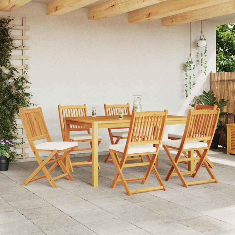 Krzesło składane z poduszką 6 pcs Biały 49 x 57.5 x 92cm