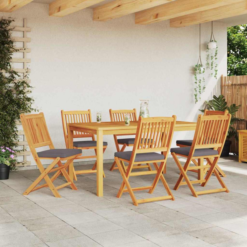 Krzesło składane z poduszką 6 pcs Szary 49 x 57.5 x 92cm