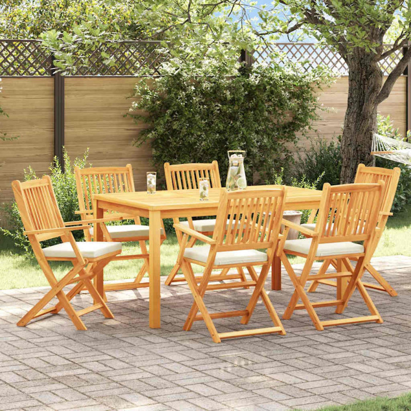 Krzesło składane z poduszką 6 pcs Biały 49 x 57.5 x 92cm