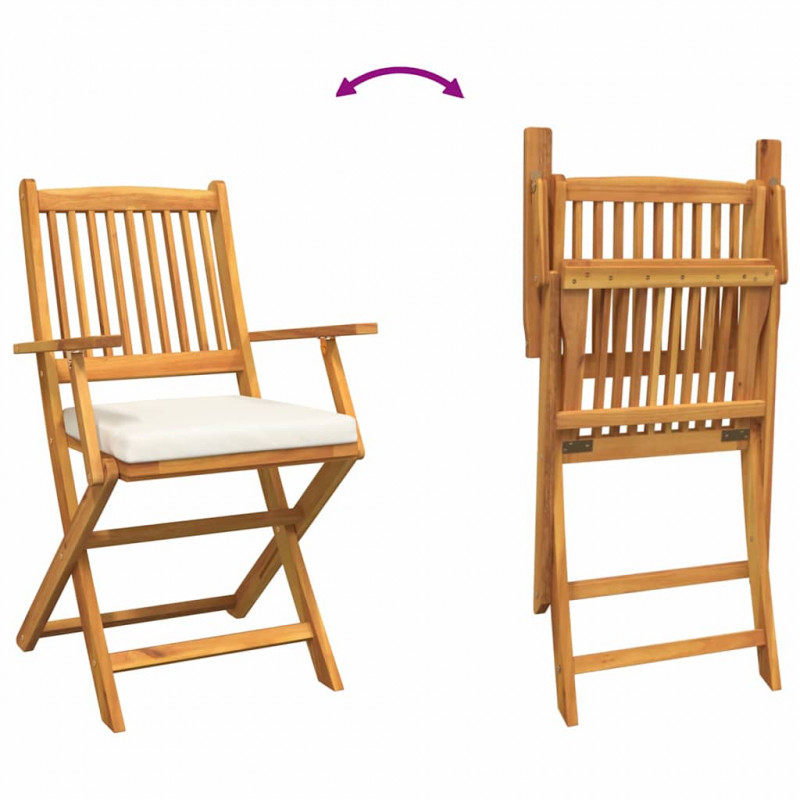 Krzesło składane z poduszką 6 pcs Biały 49 x 57.5 x 92cm