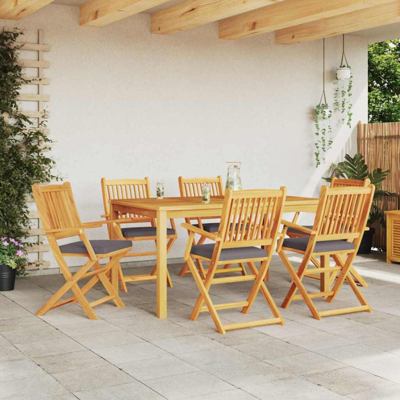 Krzesło składane z poduszką 6 pcs Szary 49 x 57.5 x 92cm