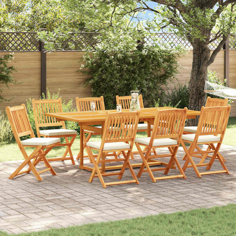 Krzesło składane z poduszką 8 pcs Biały 49 x 57.5 x 92cm