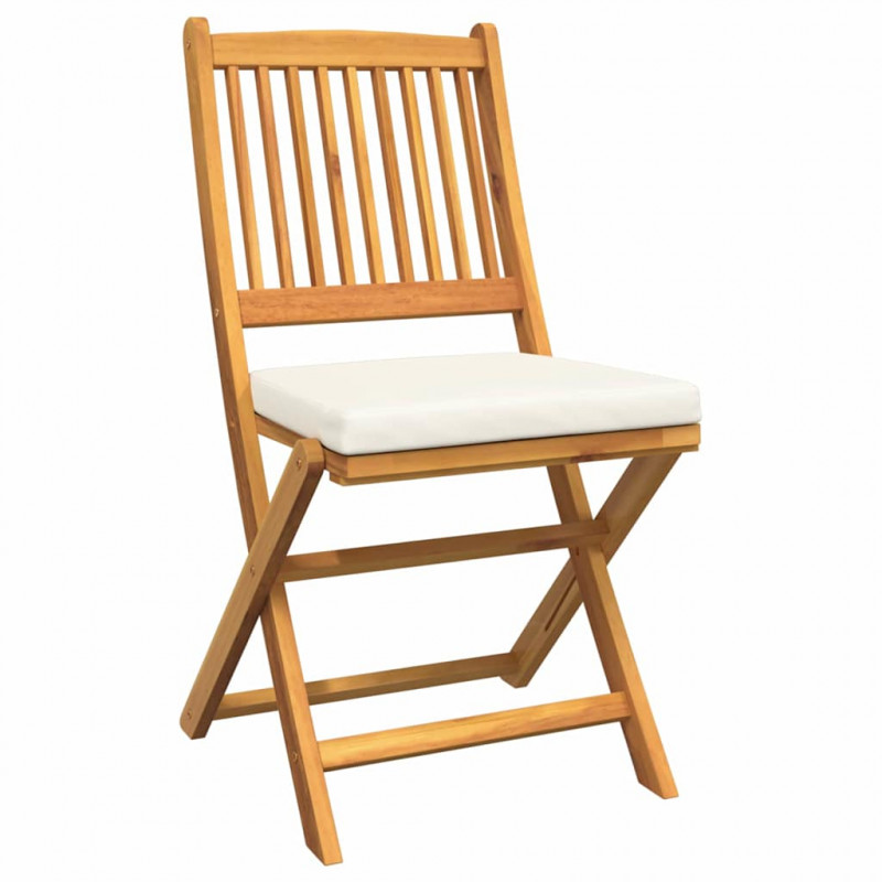 Krzesło składane z poduszką 8 pcs Biały 49 x 57.5 x 92cm