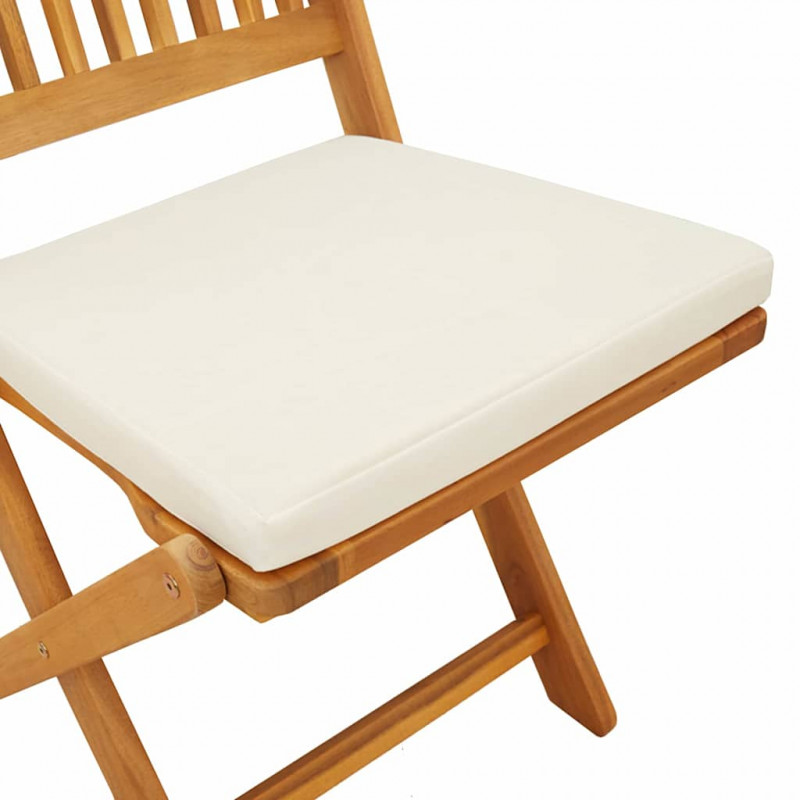 Krzesło składane z poduszką 8 pcs Biały 49 x 57.5 x 92cm