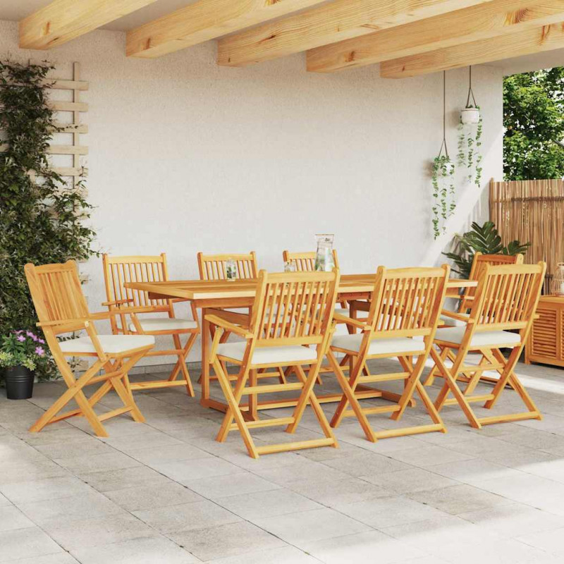 Krzesło składane z poduszką 8 pcs Biały 49 x 57.5 x 92cm