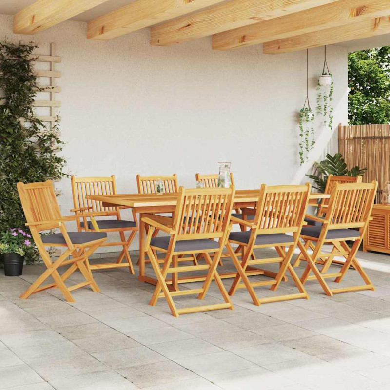 Krzesło składane z poduszką 8 pcs Szary 49 x 57.5 x 92cm