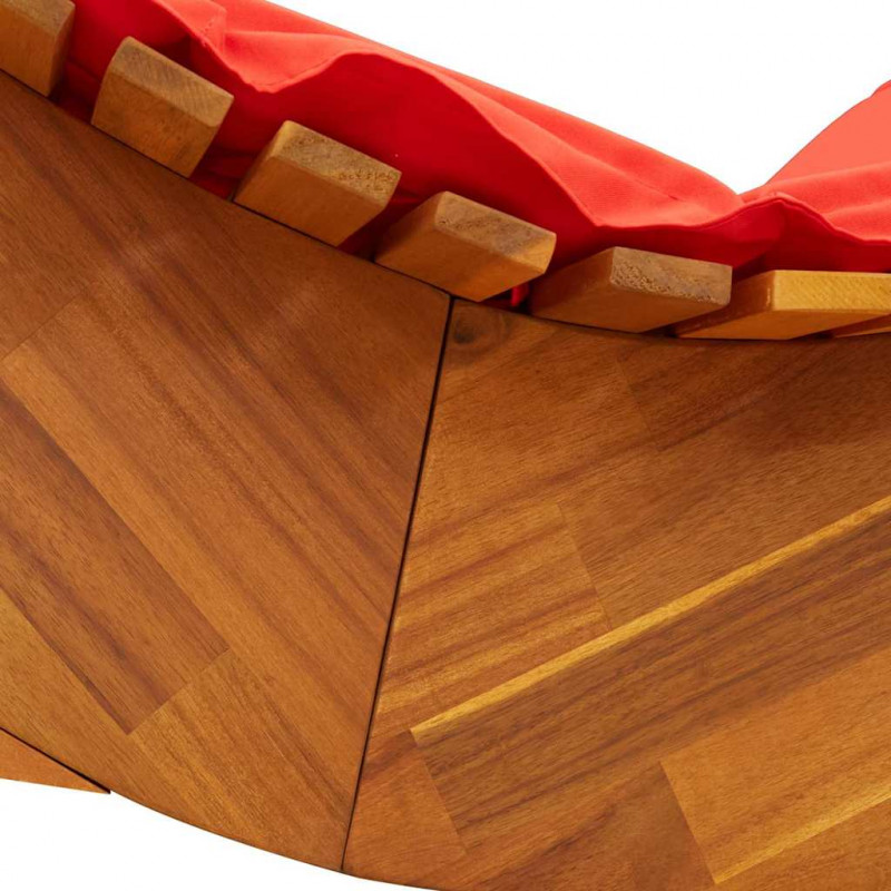 Leżak z poduszką 2-osoba 2 pcs Brązowy Lite Drewno Akacji