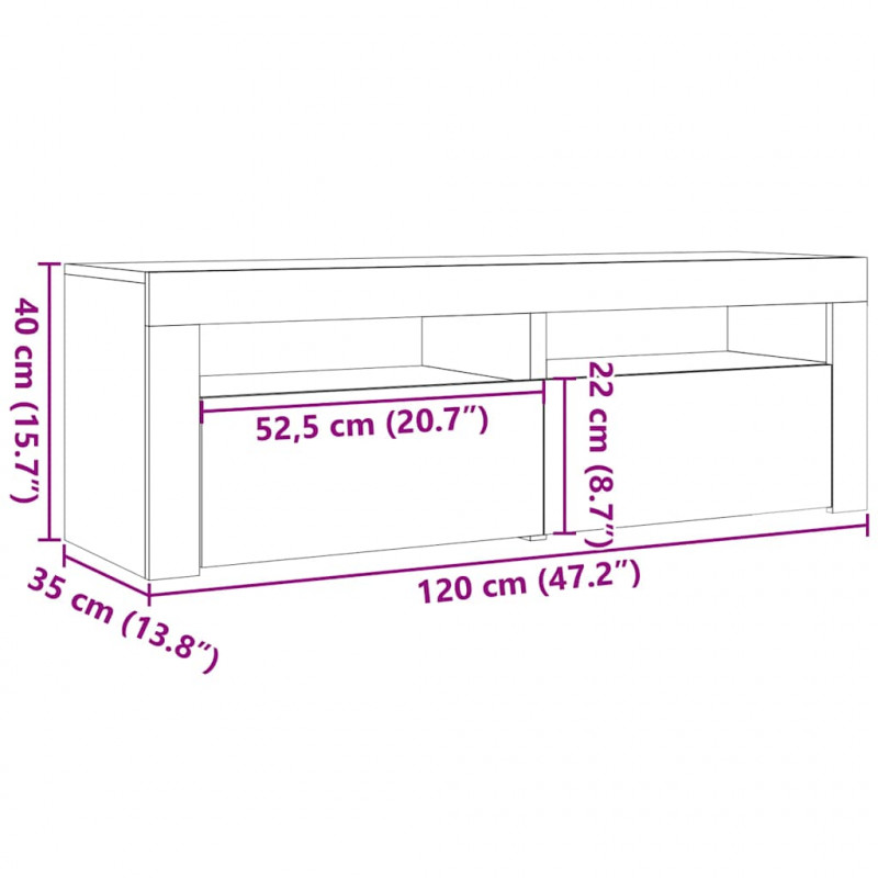 Szafki nocne z LED, 2 szt., dąb artisan, 60x35x40 cm