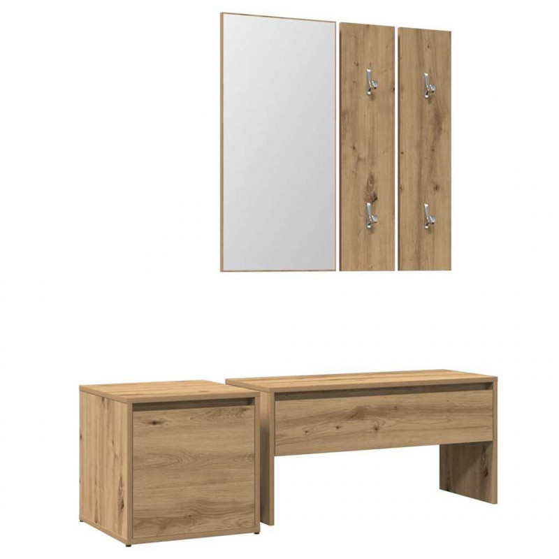 Zestaw mebli do przedpokoju dąb artisan materiał drewnopochodny