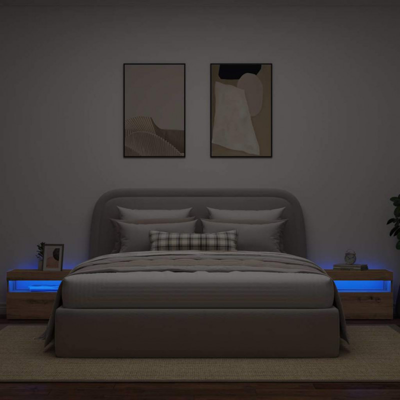 Szafka nocna z oświetleniem LED, dąb artisan, 60x35x40 cm