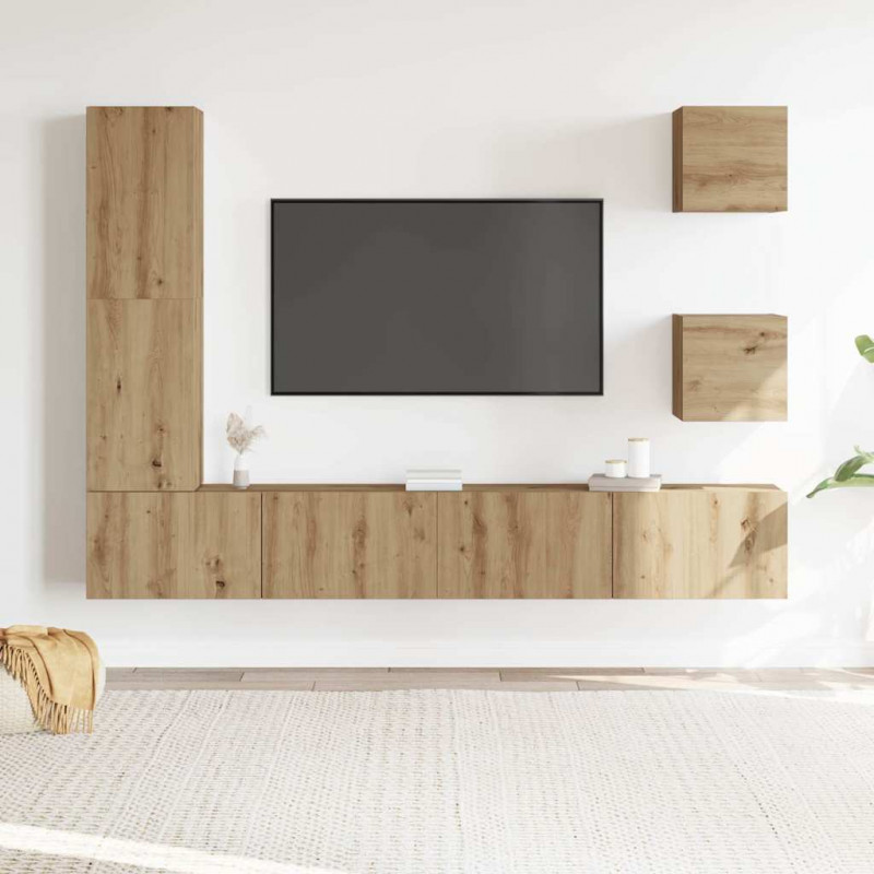 5-cz. zestaw szafek TV, dąb artisan, materiał drewnopochodny