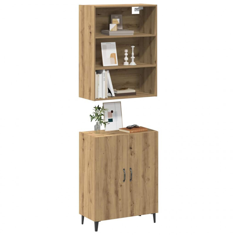 Komoda z szafką ścienną, dąb artisan
