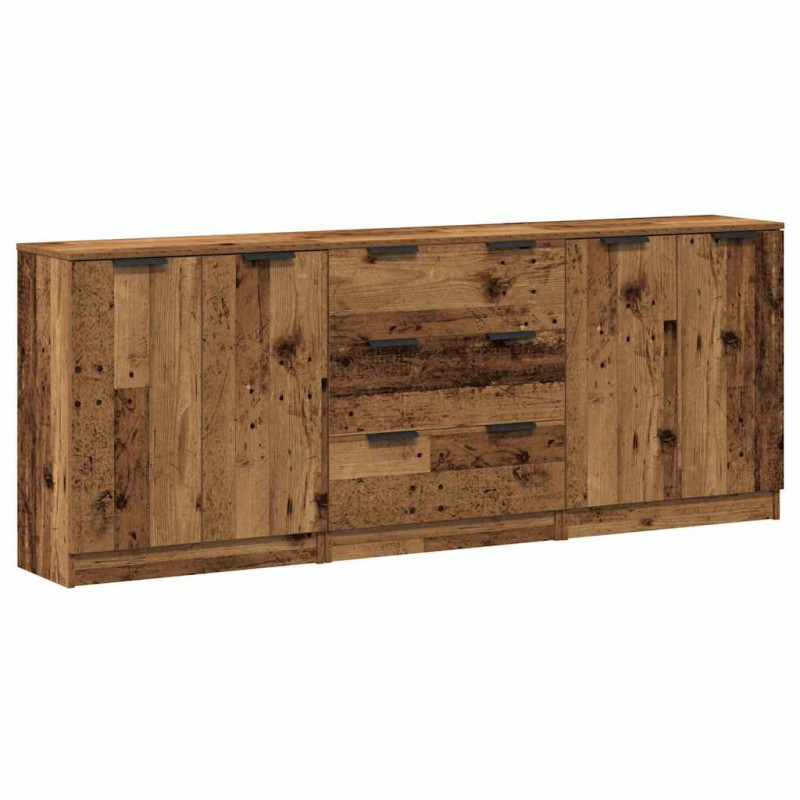 Komody 3 szt., stare drewno 60x30x70 cm materiał drewnopochodny