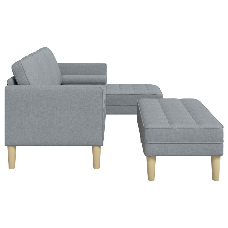 Zestaw Sof z poduszką 2 pcs Jasnoszary Poliester