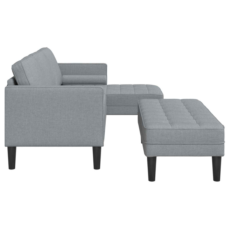 Zestaw Sof z poduszką 2 pcs Jasnoszary Poliester