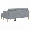 Zestaw Sof z poduszką 2 pcs Jasnoszary Poliester