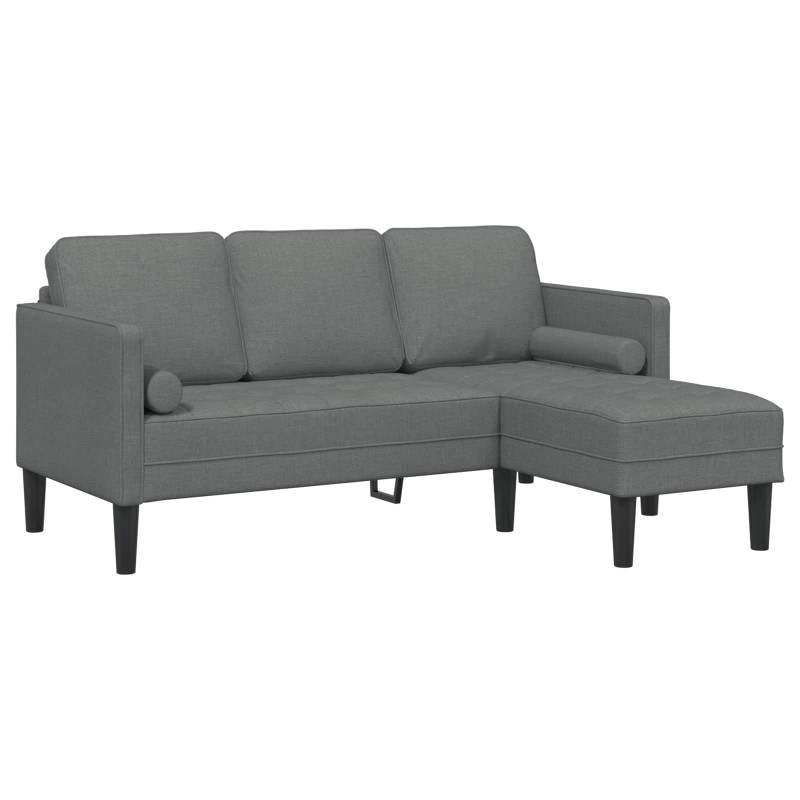 Zestaw Sof z poduszką 2 pcs Ciemnoszary Poliester