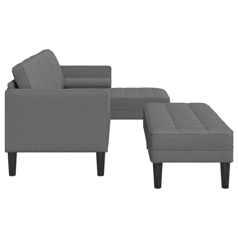 Zestaw Sof z poduszką 2 pcs Ciemnoszary Poliester