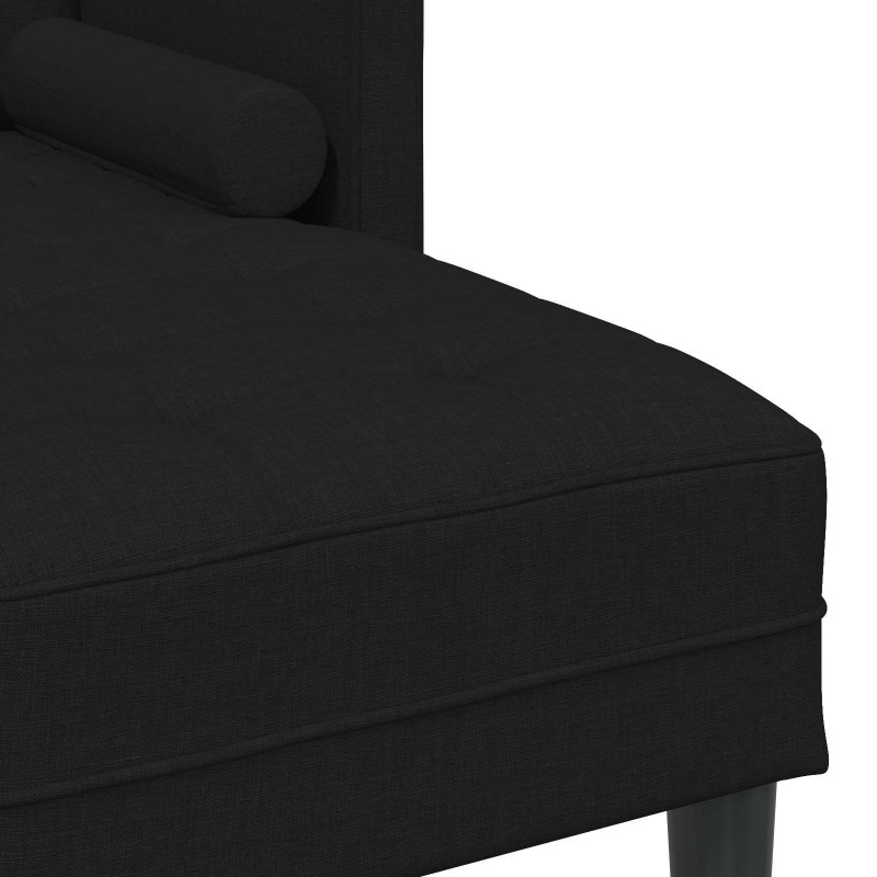 Zestaw Sof z poduszką 2 pcs Czarny Poliester