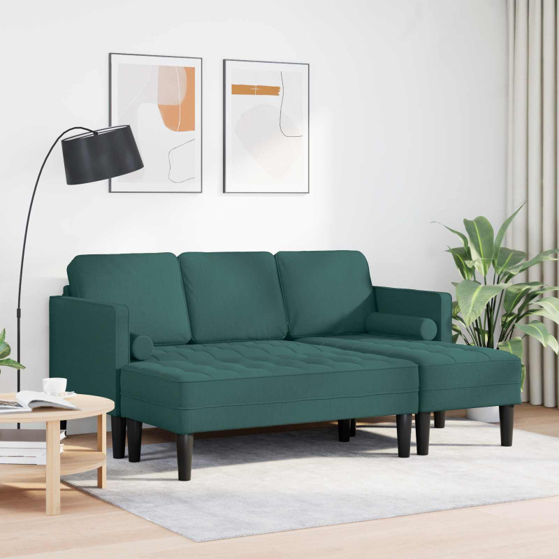 Zestaw Sof z poduszką 2 pcs Ciemna zieleń Poliester
