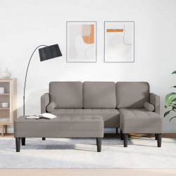 Zestaw Sof z poduszką 2 pcs Ciemnoszary Poliester