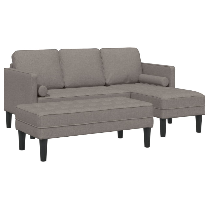 Zestaw Sof z poduszką 2 pcs Ciemnoszary Poliester