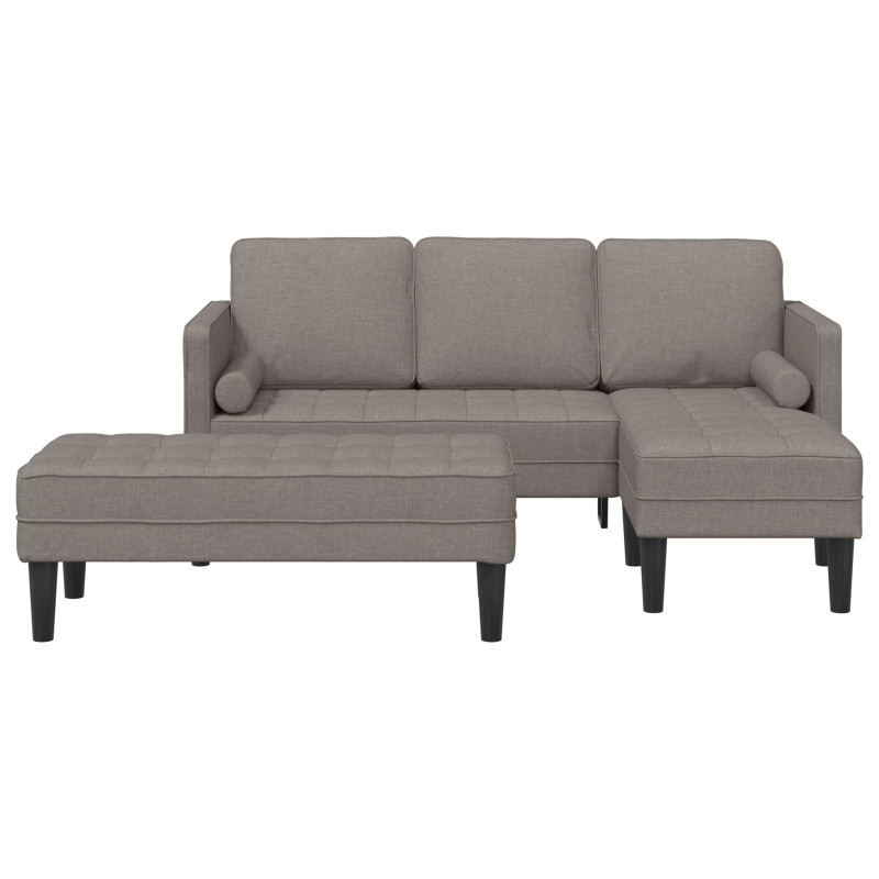 Zestaw Sof z poduszką 2 pcs Ciemnoszary Poliester