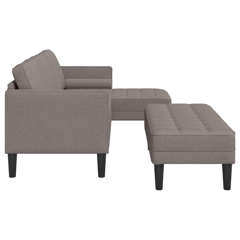 Zestaw Sof z poduszką 2 pcs Ciemnoszary Poliester