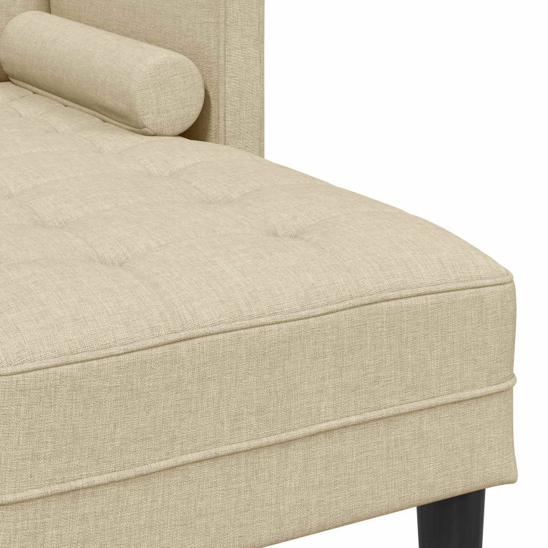 Zestaw Sof z poduszką 2 pcs Kremowy Poliester