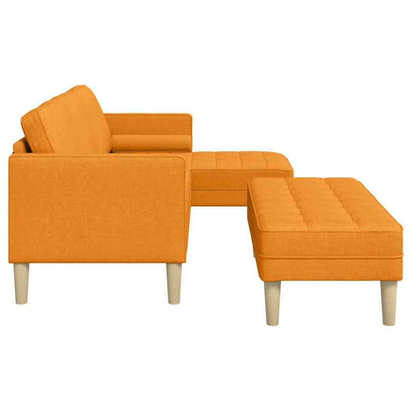 Zestaw Sof z poduszką 2 pcs Ciemny Żółty Poliester