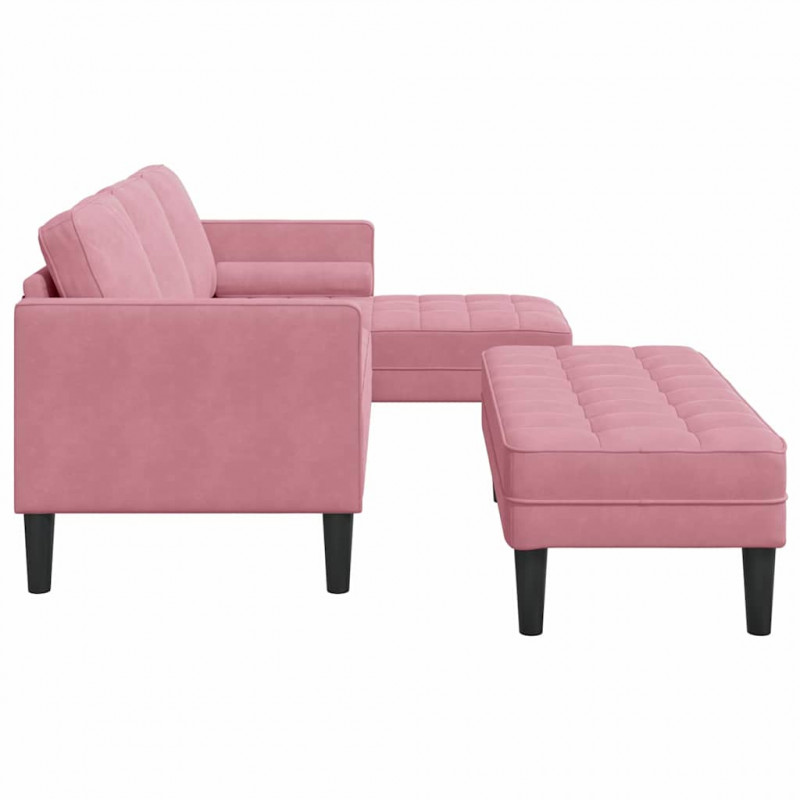 Zestaw Sof z poduszką 2 pcs Różowy Poliester
