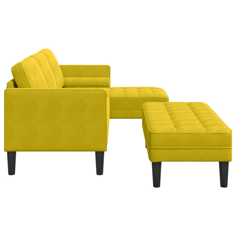 Zestaw Sof z poduszką 2 pcs Żółty Poliester