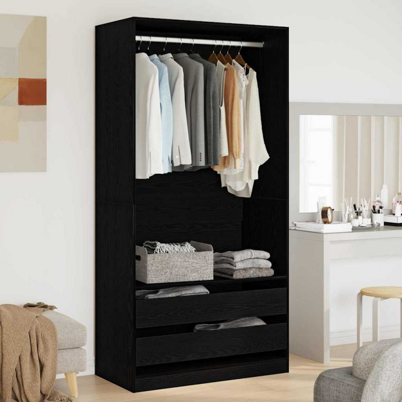 Garderoba Czarny dąb 100 x 50 x 200 cm Materiał drewnopochodny