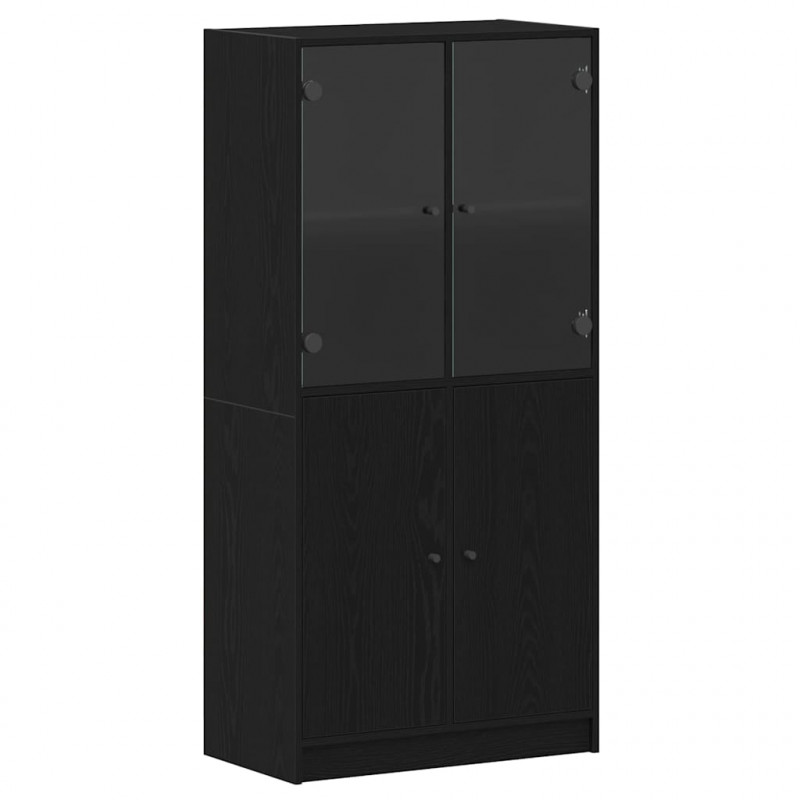 Highboard Czarny Dąb 68 x 37 x 142 cm