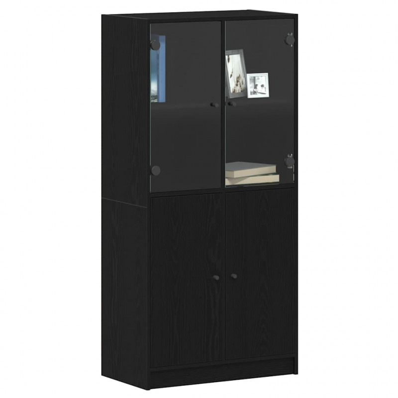 Highboard Czarny Dąb 68 x 37 x 142 cm