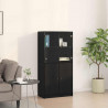 Highboard Czarny Dąb 68 x 37 x 142 cm