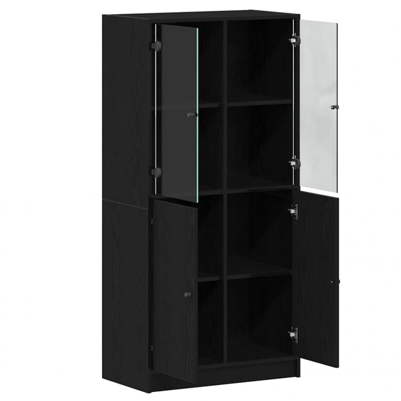 Highboard Czarny Dąb 68 x 37 x 142 cm
