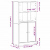 Highboard Czarny Dąb 68 x 37 x 142 cm