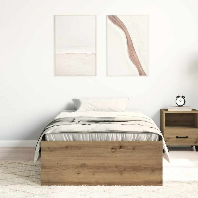 Rama łóżka bez materaca, dąb artisan, 75x190 cm
