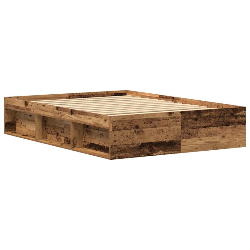 Rama łóżka bez materaca Stare drewno 135x190cm Drewno klejone