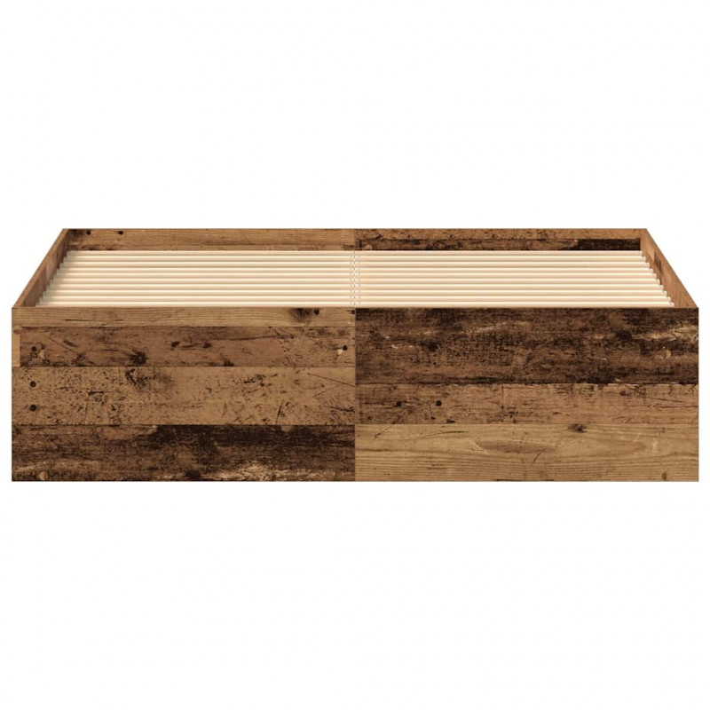 Rama łóżka bez materaca Stare drewno 135x190cm Drewno klejone
