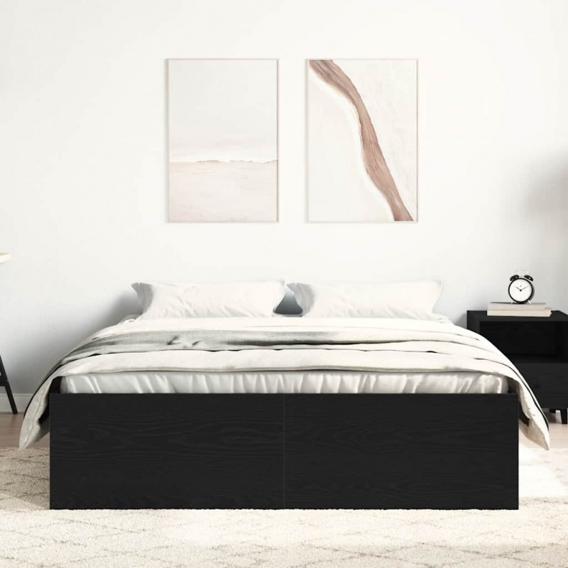 Rama łóżka bez materaca, czarny dąb, 120x200 cm