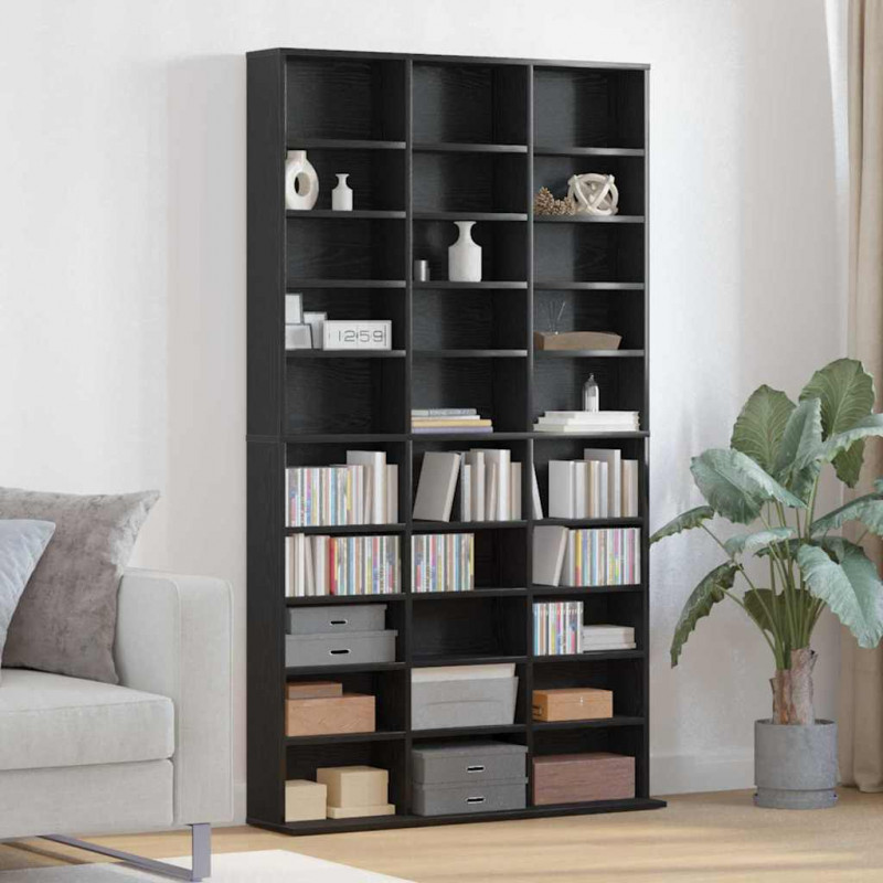Kabinet na płyty CD z półką Czarny Dąb 101 x 23 x 177,5 cm