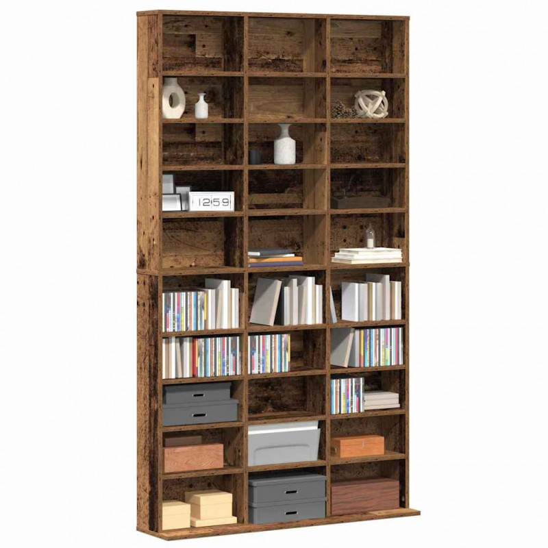 Kabinet na płyty CD z półką Stare drewno 101 x 23 x 177,5 cm
