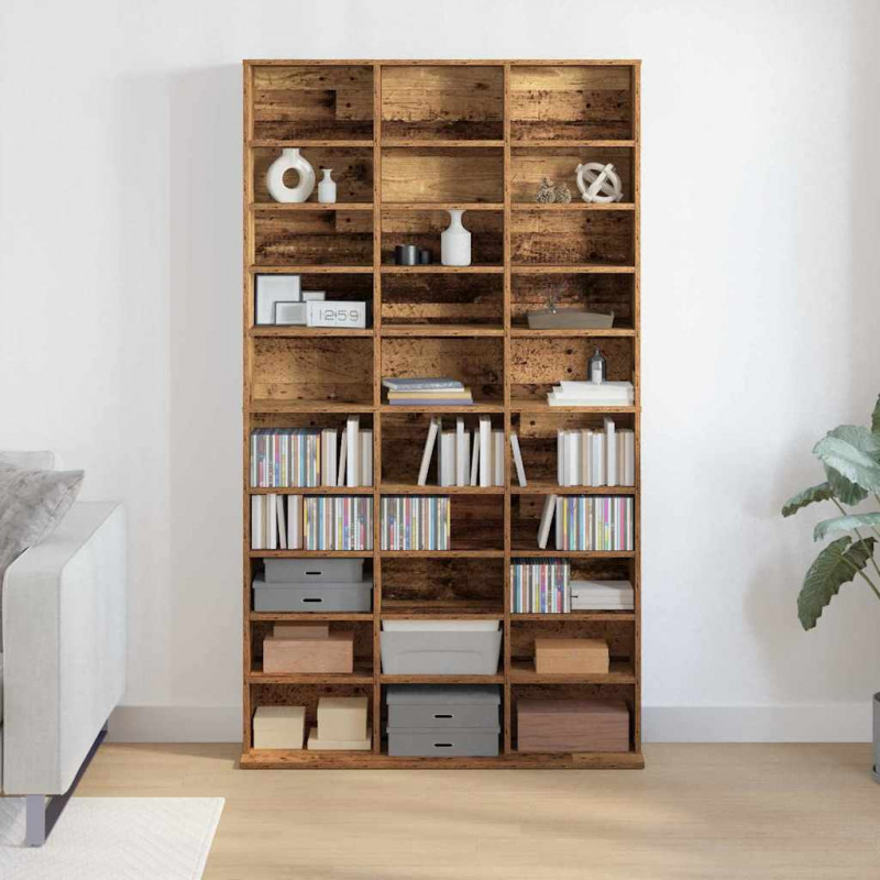 Kabinet na płyty CD z półką Stare drewno 101 x 23 x 177,5 cm