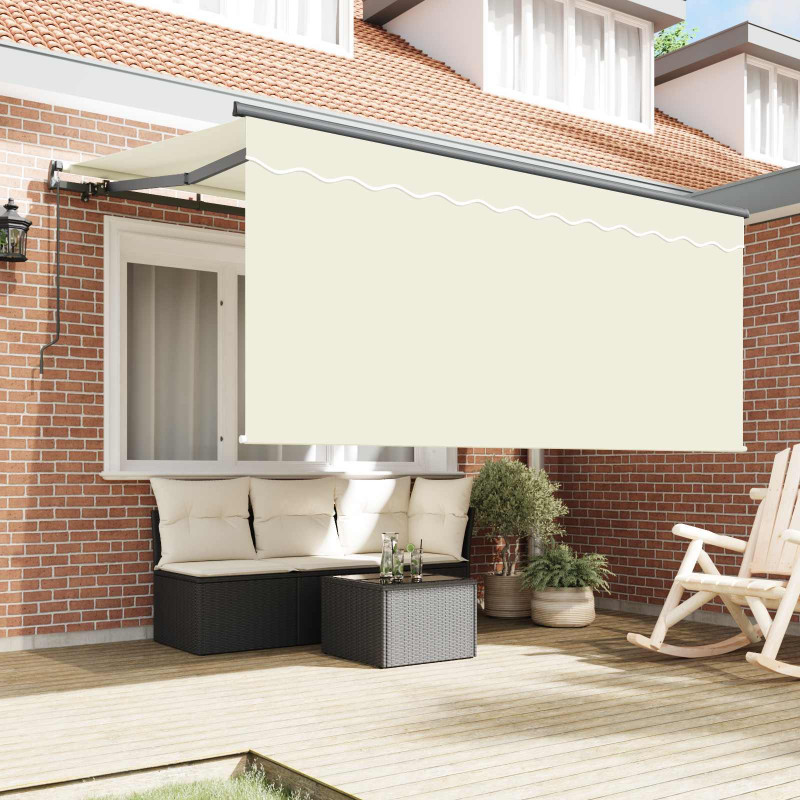 Markiza zwijana Kremowy 300 x 200 cm Poliester i aluminium