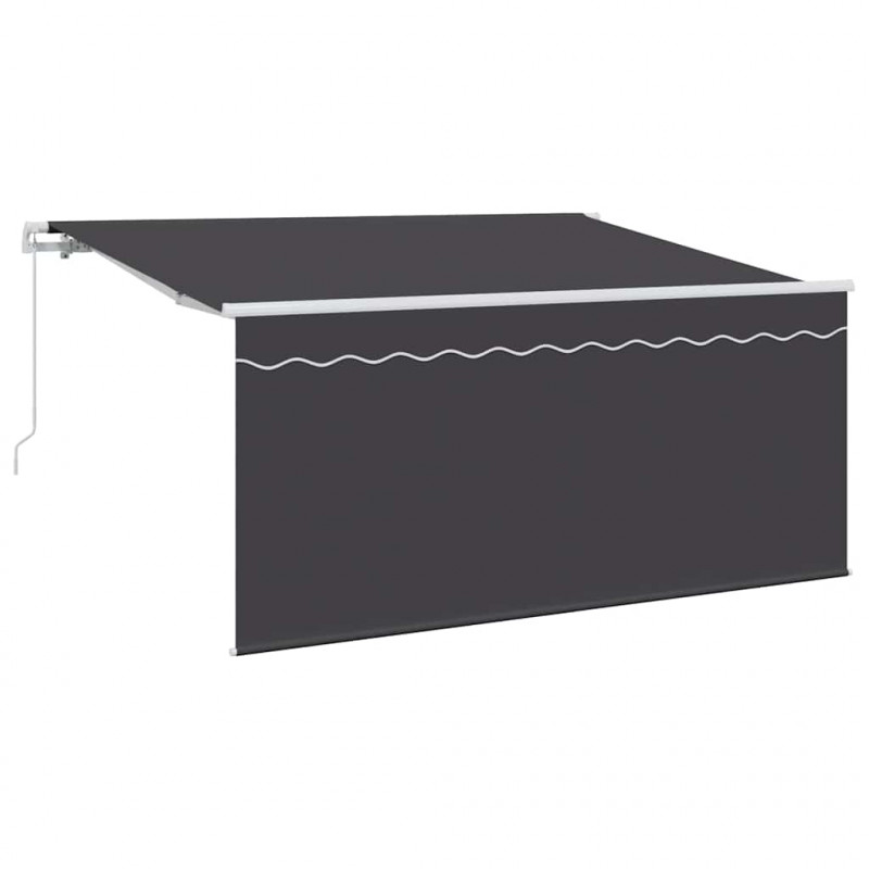 Markiza zwijana Paski Antracyt 300 x 200 cm tkanina