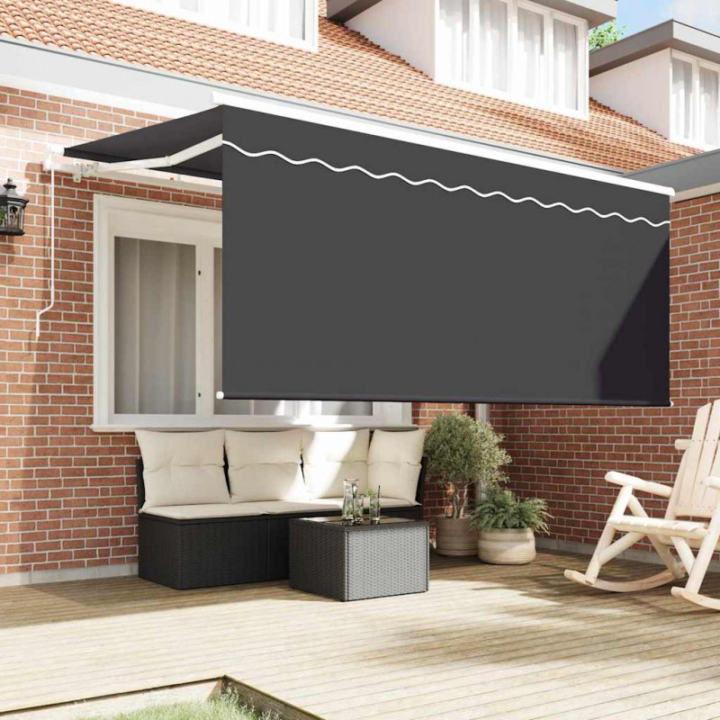 Markiza zwijana Paski Antracyt 300 x 200 cm tkanina