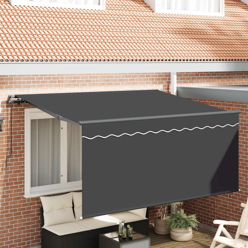 Markiza zwijana Paski Antracyt 300 x 200 cm tkanina